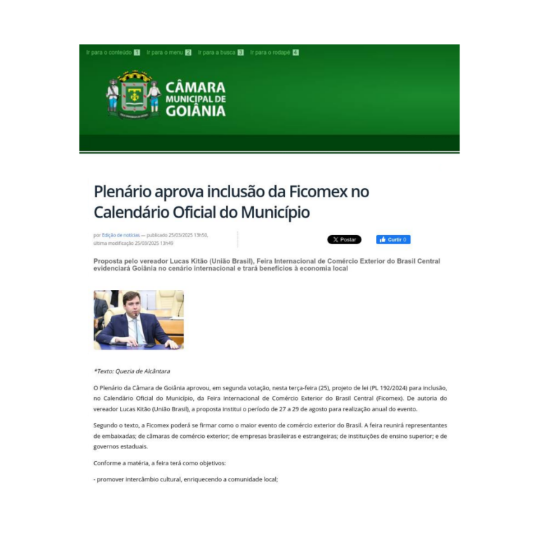 Leia mais sobre o artigo Plenário aprova inclusão da FICOMEX no Calendário Oficial do Município