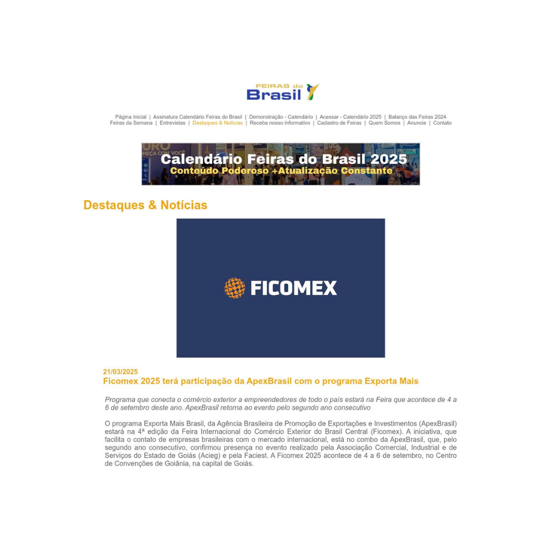 No momento, você está visualizando FICOMEX 2025 terá participação da ApexBrasil com o programa Exporta Mais