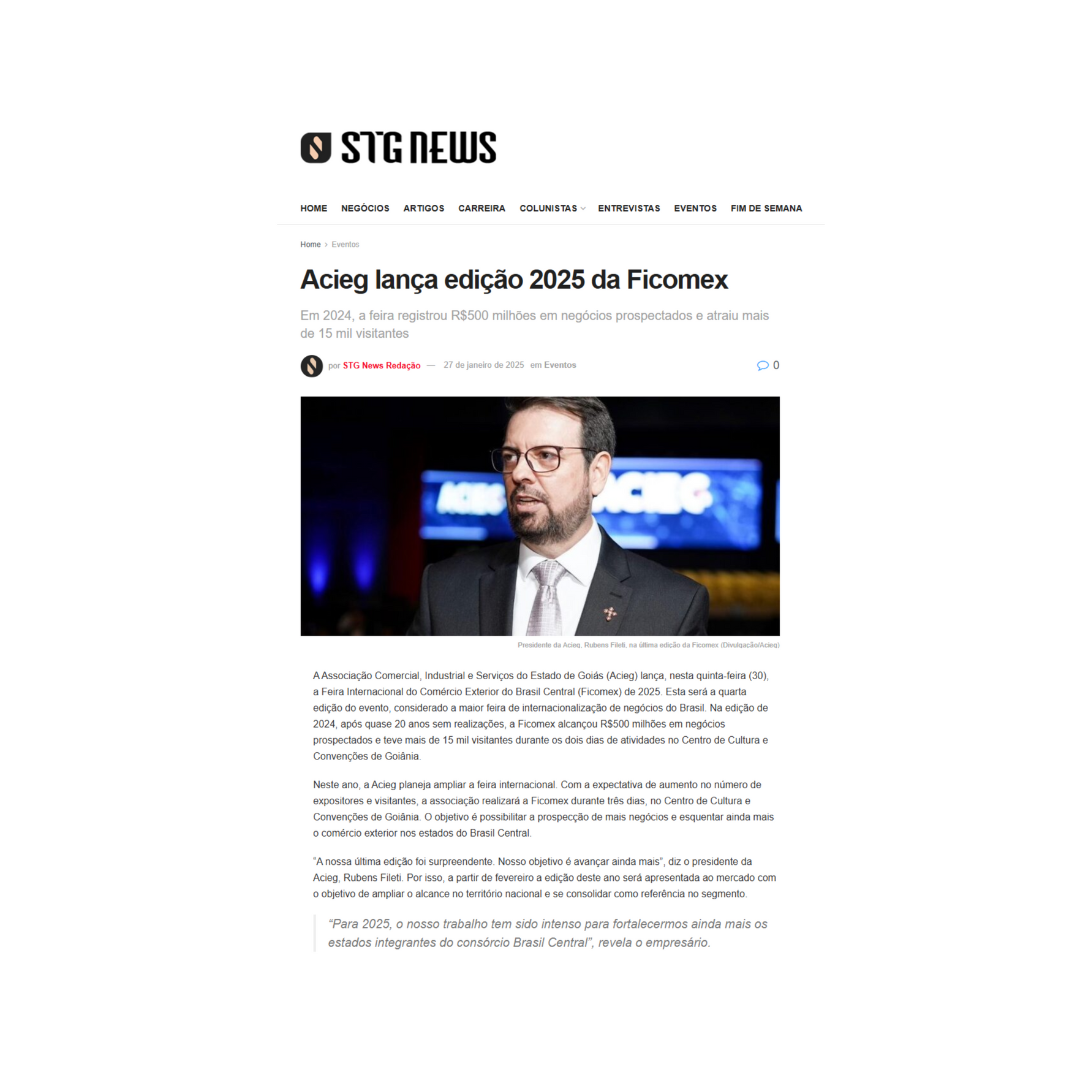Leia mais sobre o artigo ACIEG lança edição 2025 da Ficomex