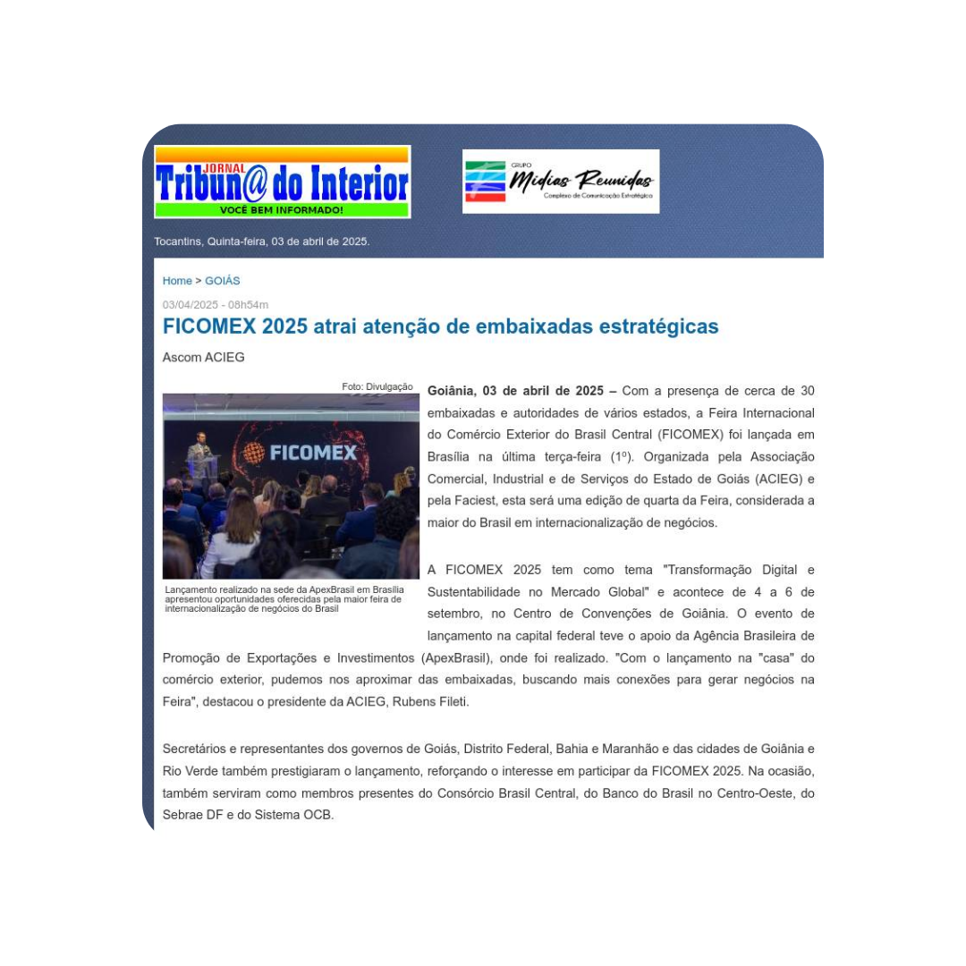 No momento, você está visualizando FICOMEX 2025 atrai atenção de embaixadas estratégicas
