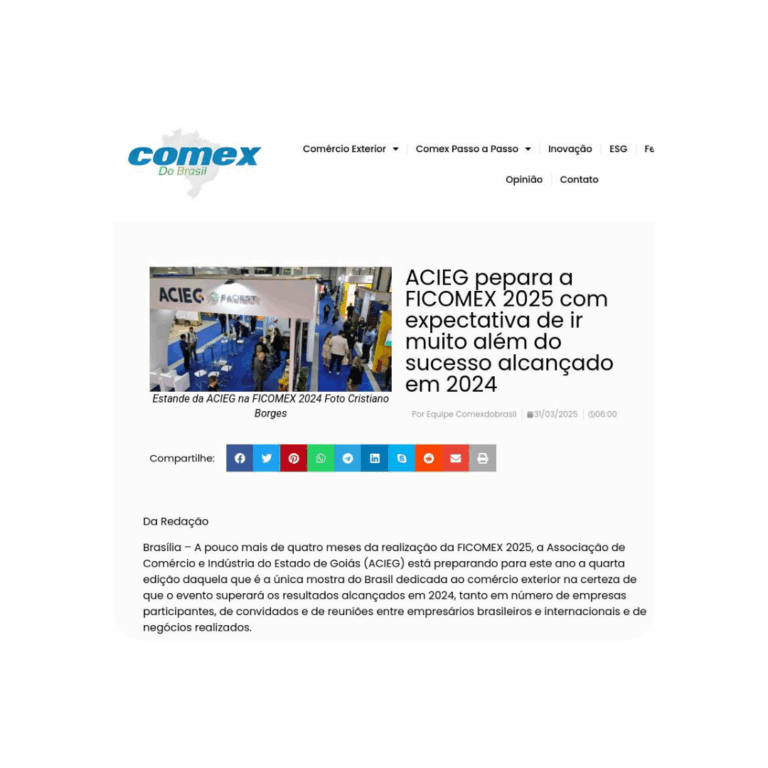 Leia mais sobre o artigo ACIEG prepara a FICOMEX 2025 com expectativa de ir muito além do sucesso alcançado em 2024