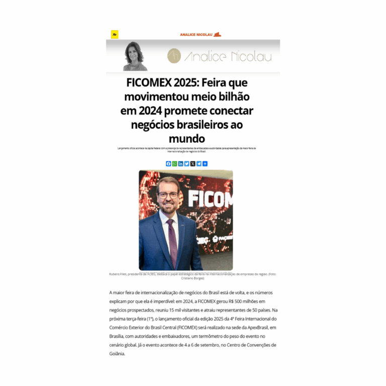 Leia mais sobre o artigo FICOMEX 2025: Feira que movimentou meio bilhão em 2024 promete conectar negócios brasileiros ao mundo