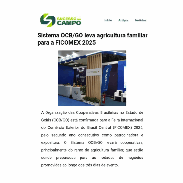 Leia mais sobre o artigo Sistema OCB/GO leva agricultura familiar para a FICOMEX 2025