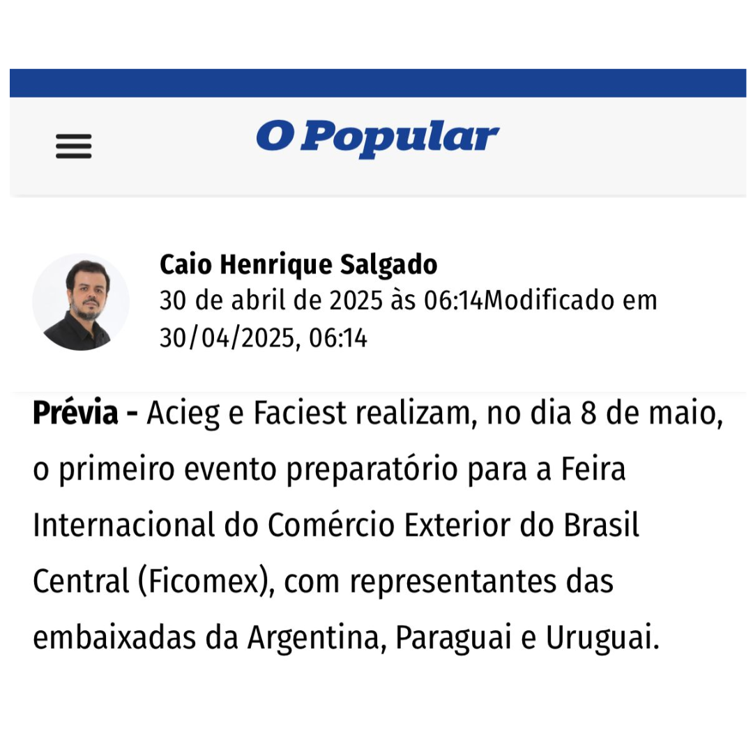 Leia mais sobre o artigo Acieg e Faciest realizam primeiro evento preparatório no dia 08 de Maio